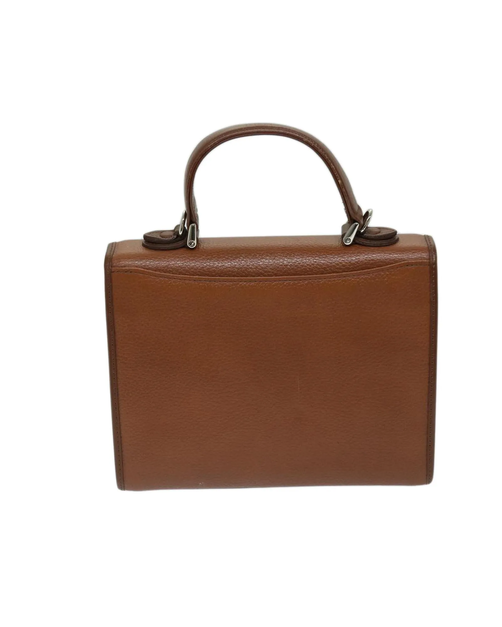 Leather 2-Way Hand Bag in Brown