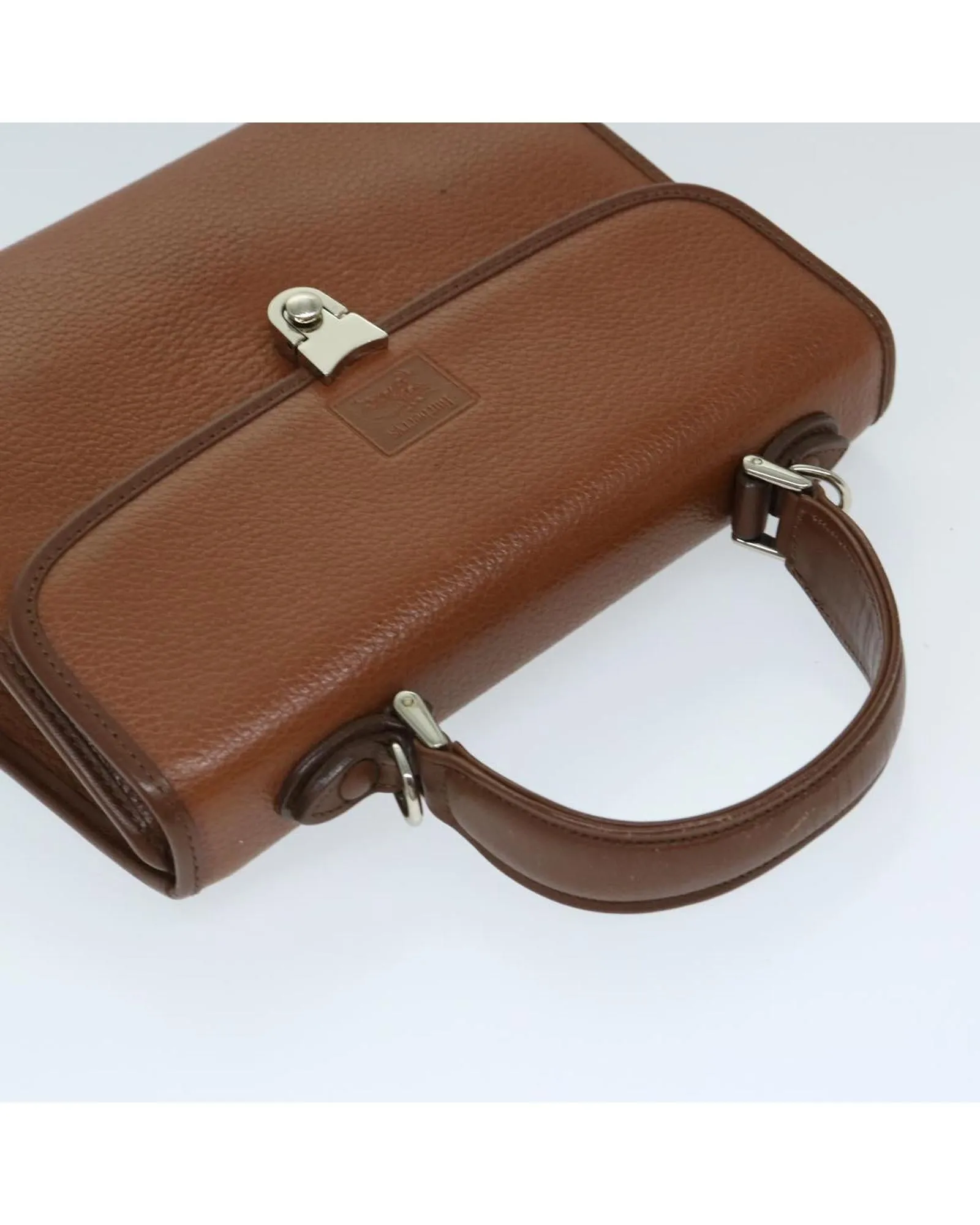 Leather 2-Way Hand Bag in Brown