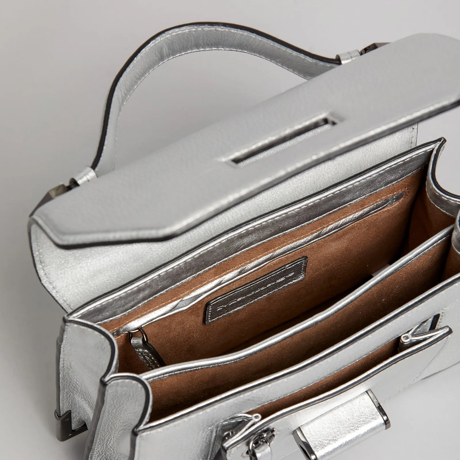 Mackage - Keeley Leather Crossbody Bag in Silver