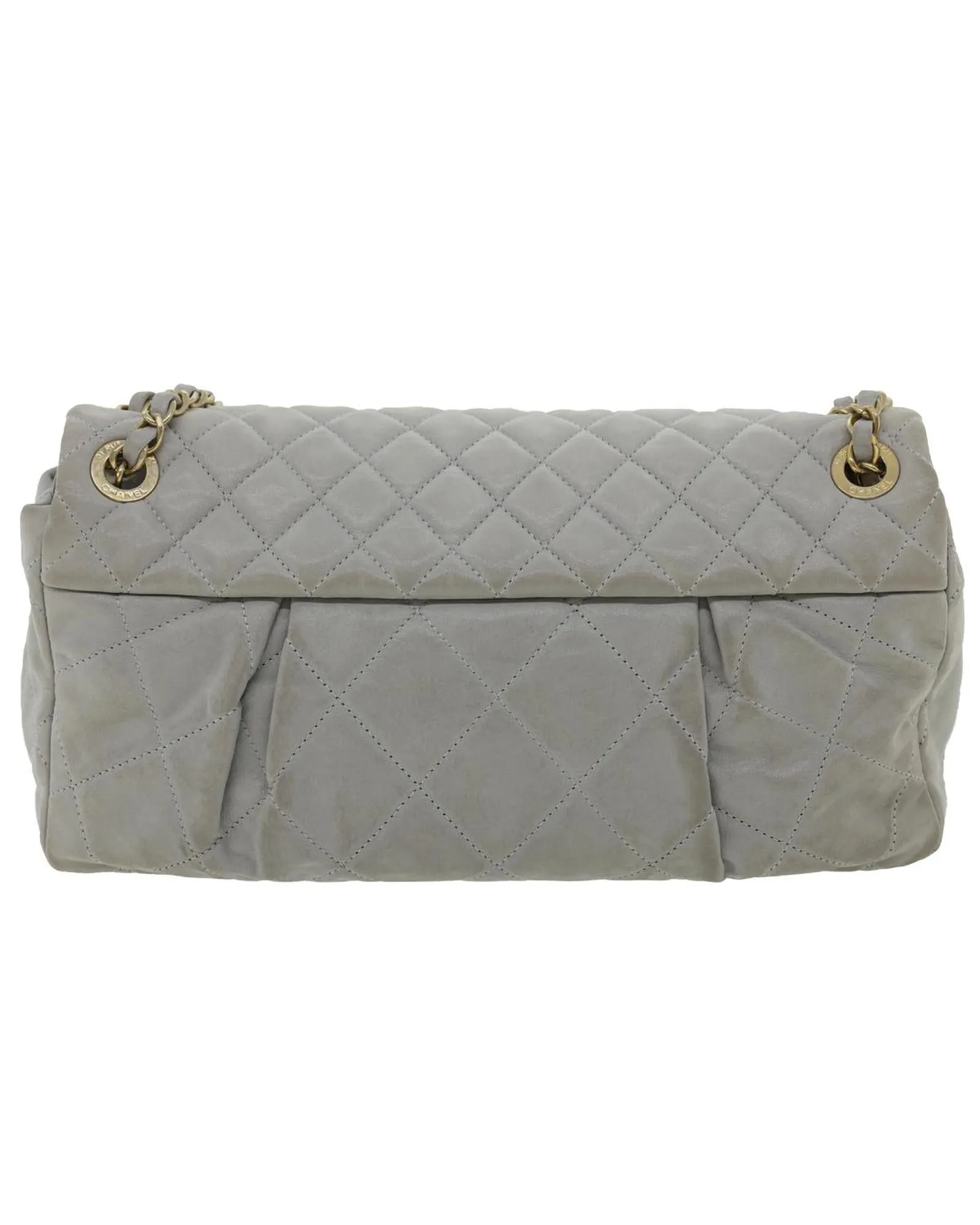 Matelasse Lamb Skin Double Chain Shoulder Bag with CC Logo Design