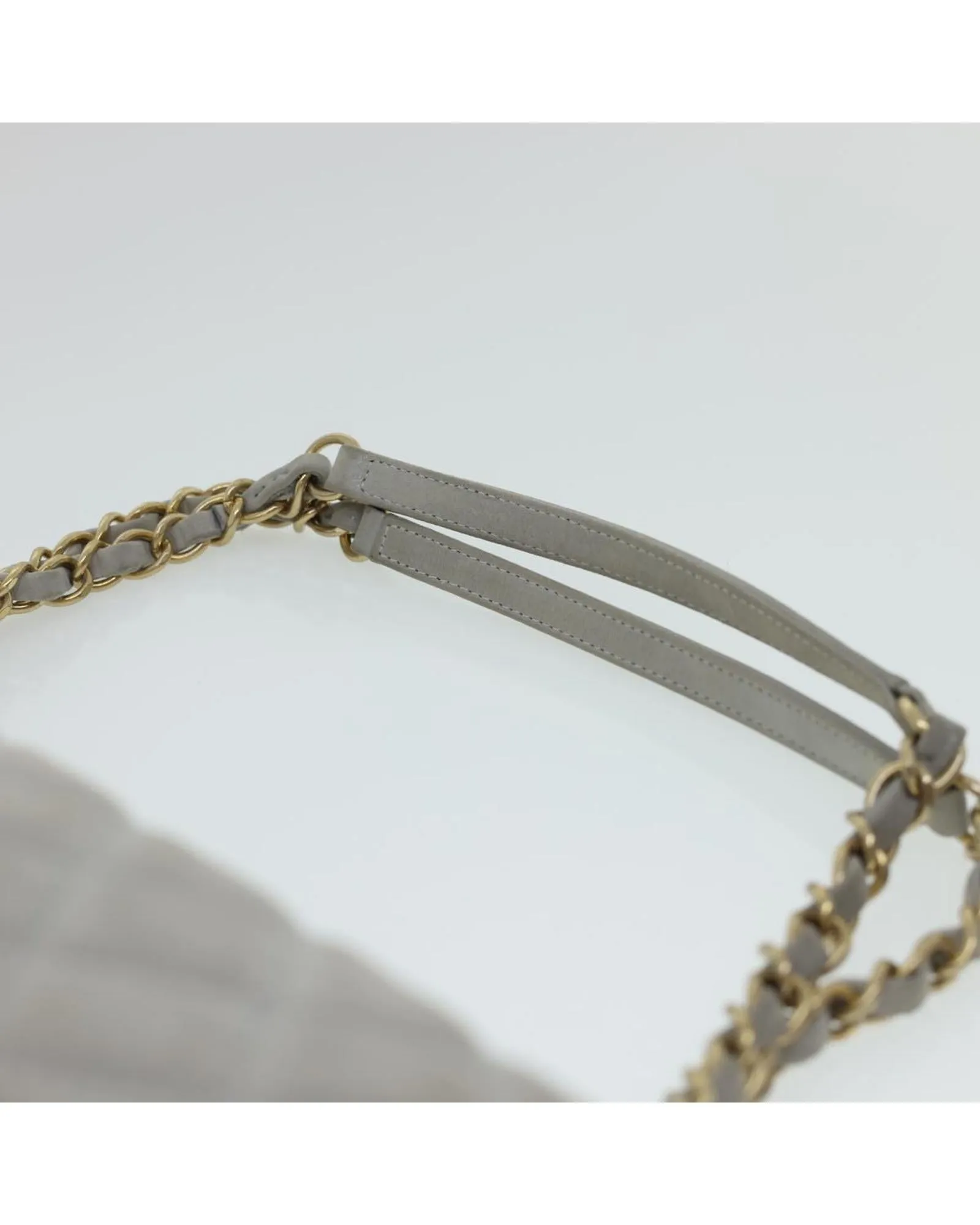 Matelasse Lamb Skin Double Chain Shoulder Bag with CC Logo Design