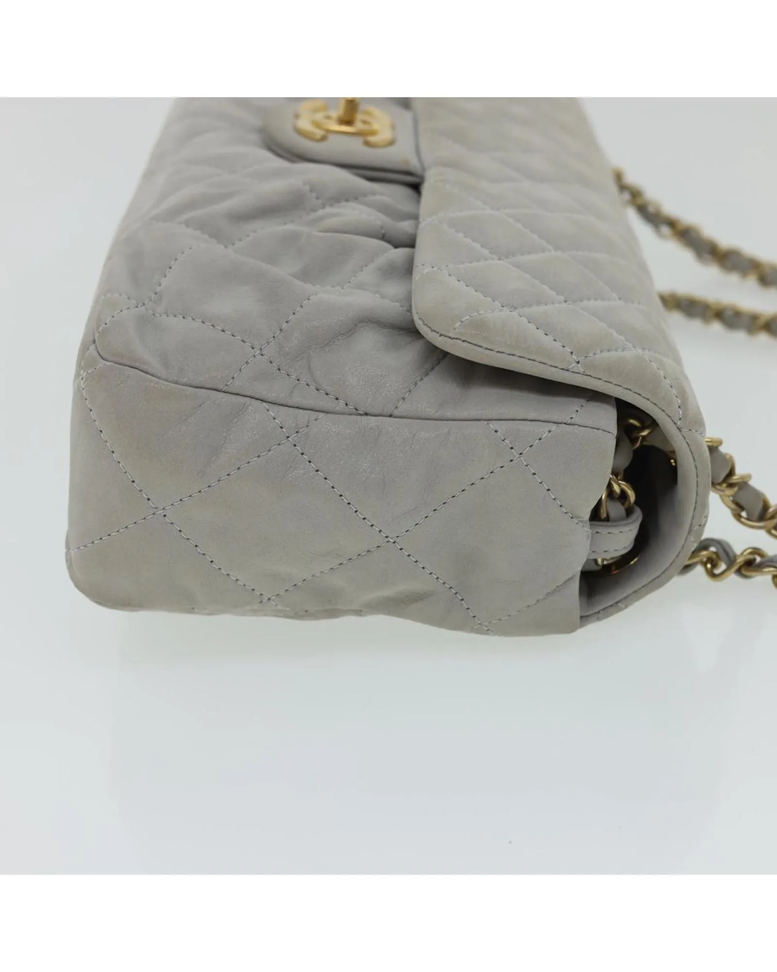 Matelasse Lamb Skin Double Chain Shoulder Bag with CC Logo Design