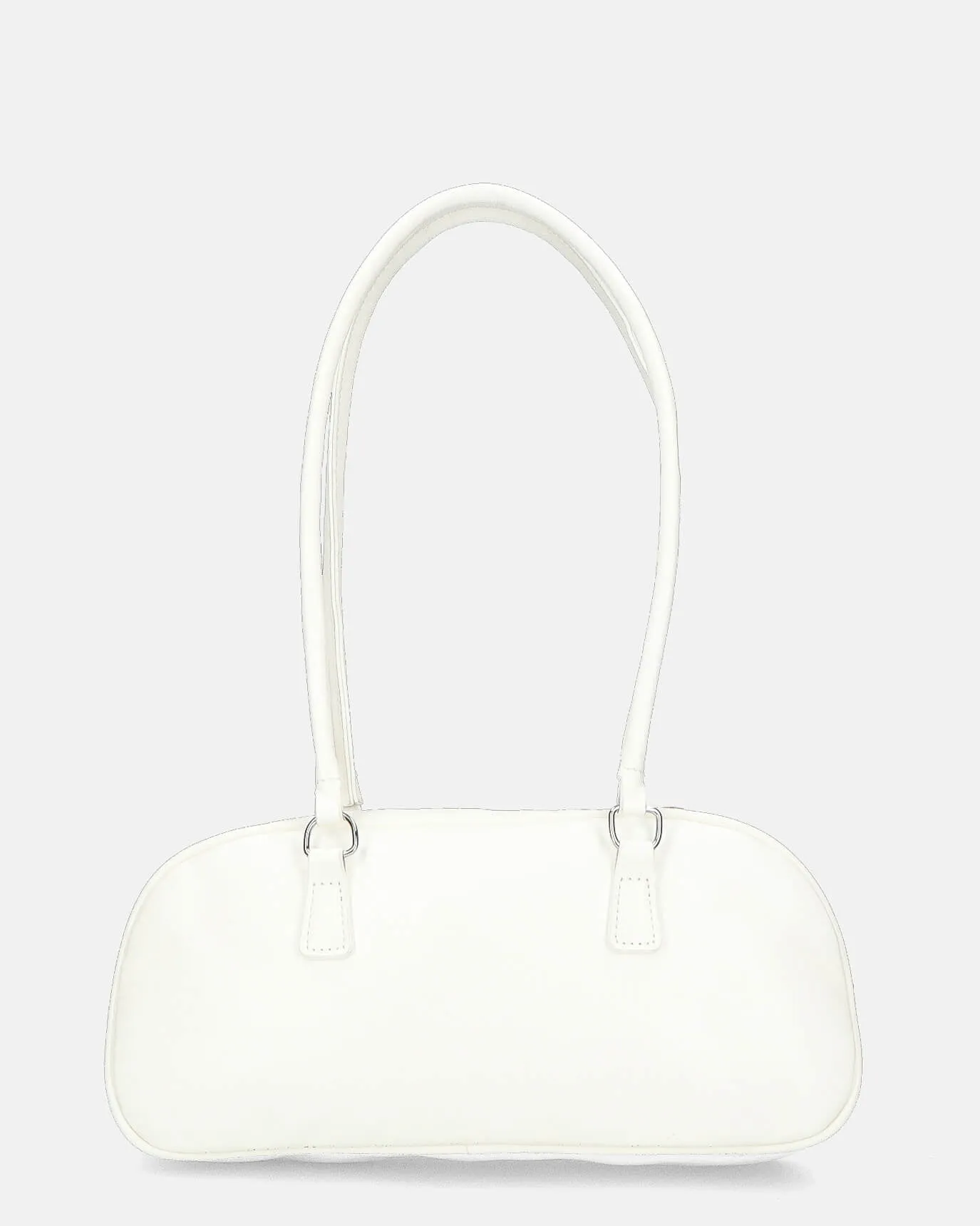 MATY - borsa bauletto allungato bianca con fiocco