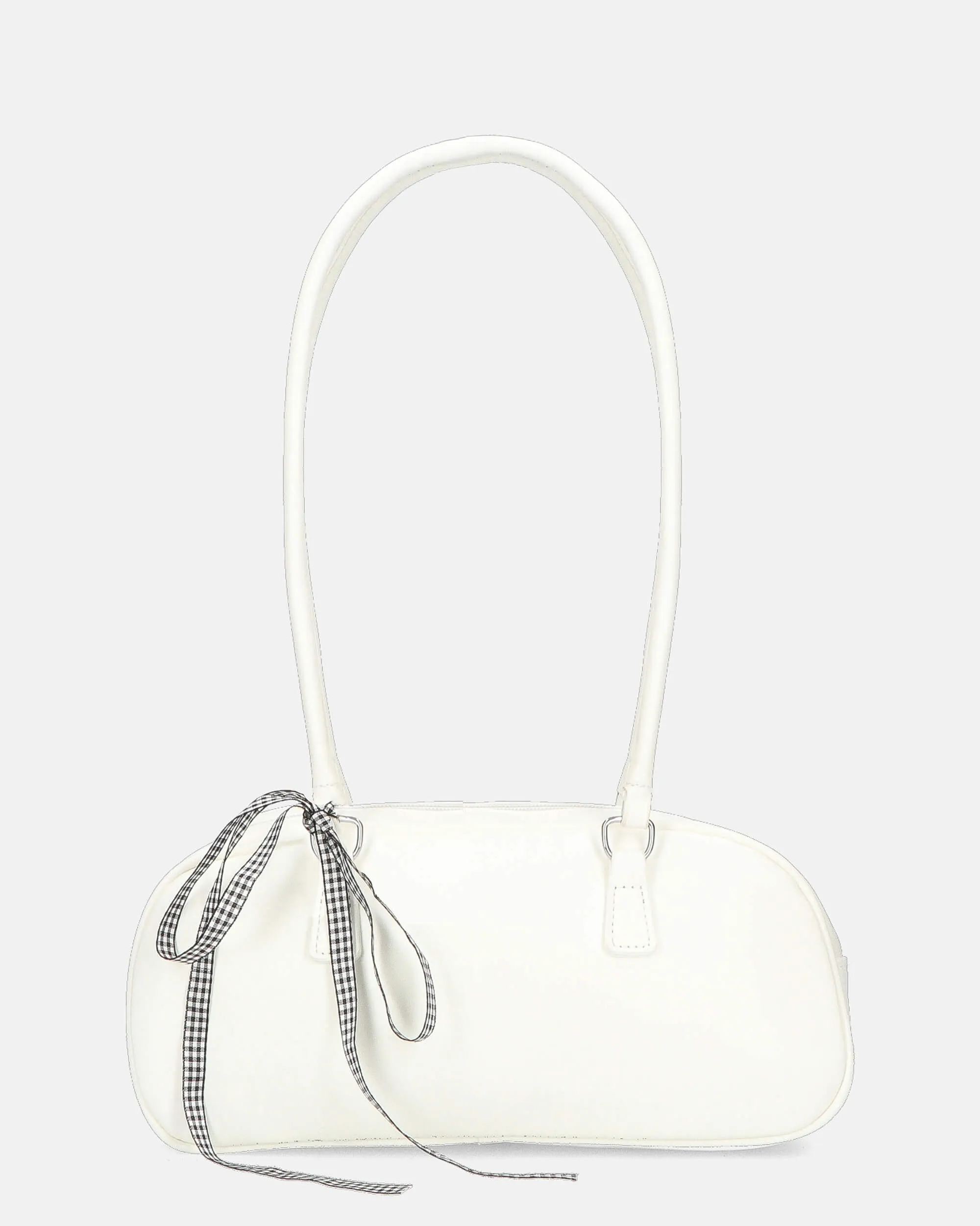MATY - borsa bauletto allungato bianca con fiocco