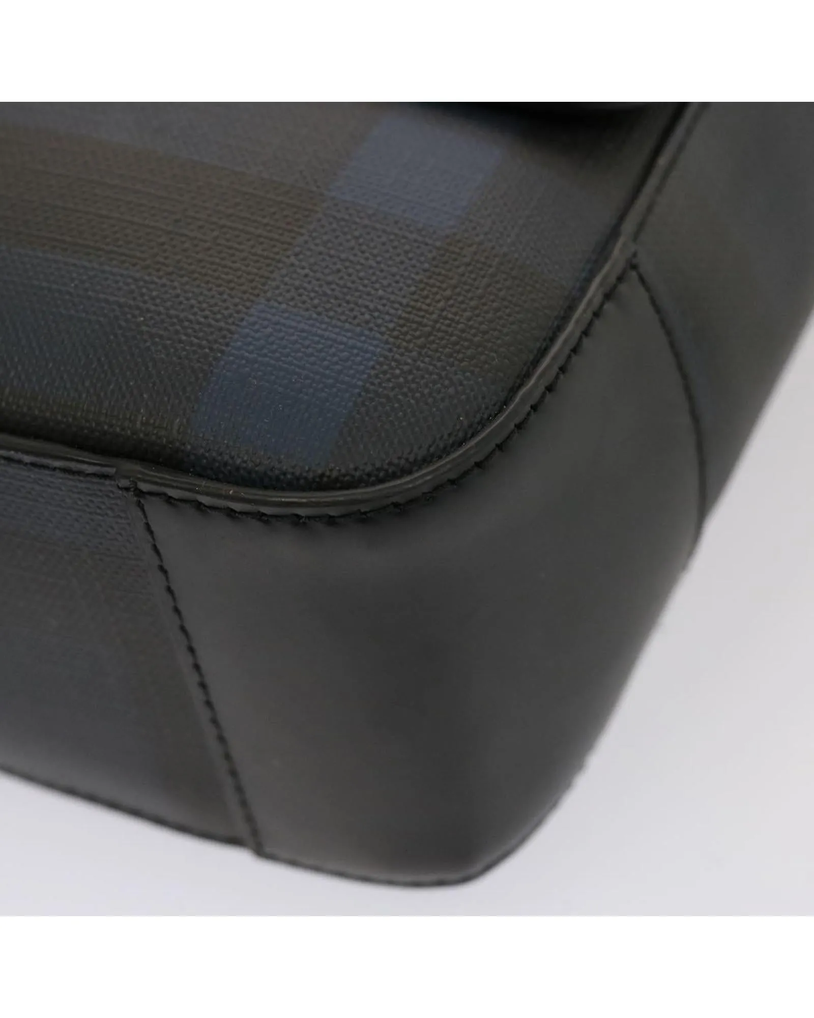 Navy Coated Canvas Shoulder Bag with Nova Check Pattern