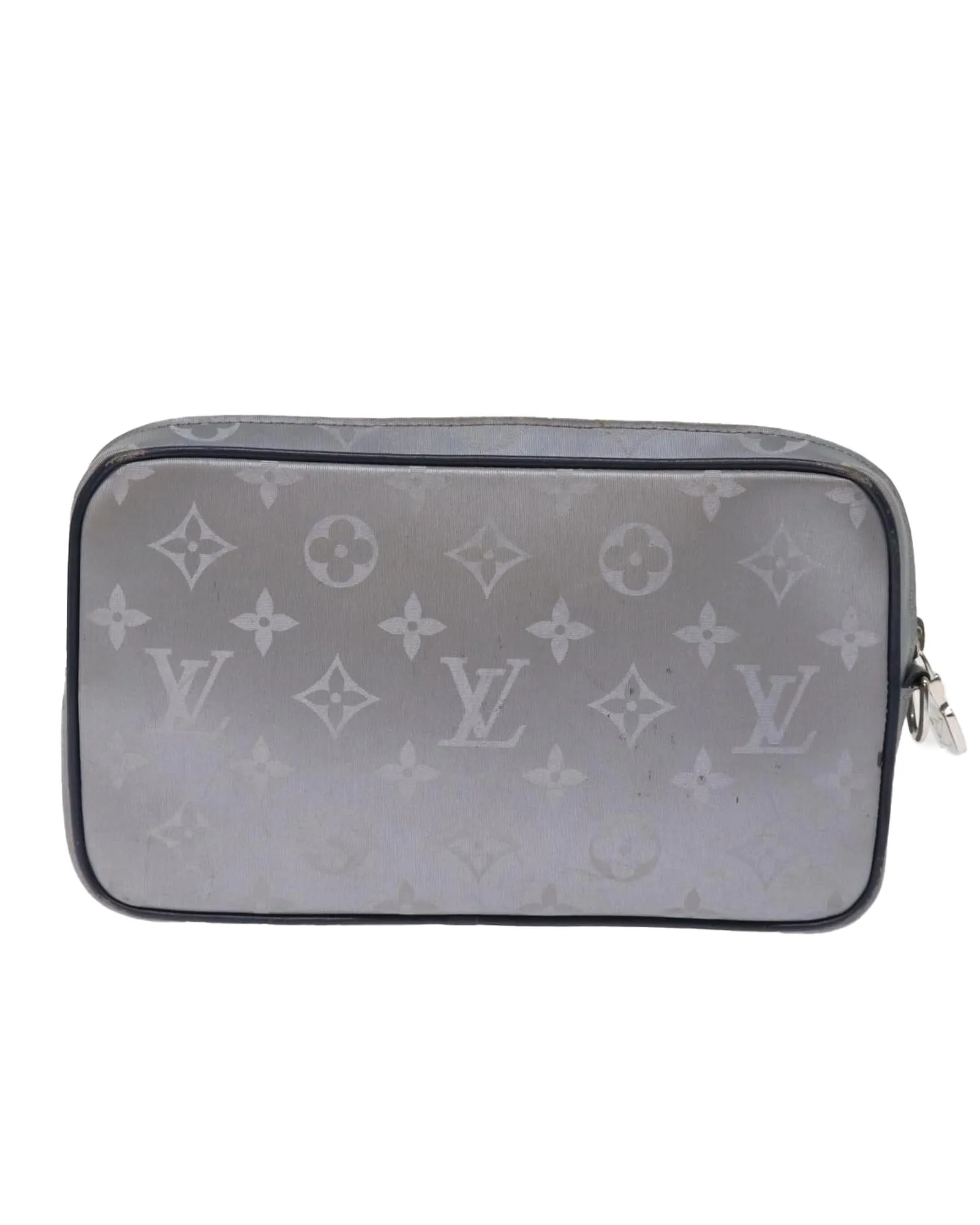 Nylon Monogram Clutch Bag with Silver Hardware