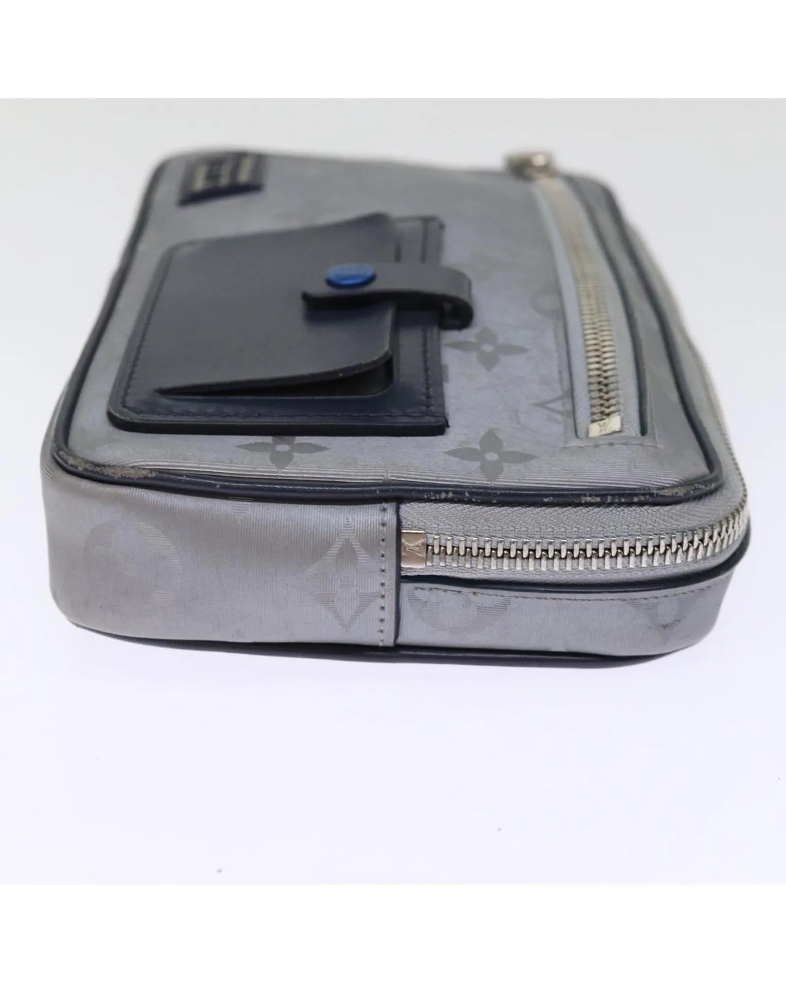 Nylon Monogram Clutch Bag with Silver Hardware