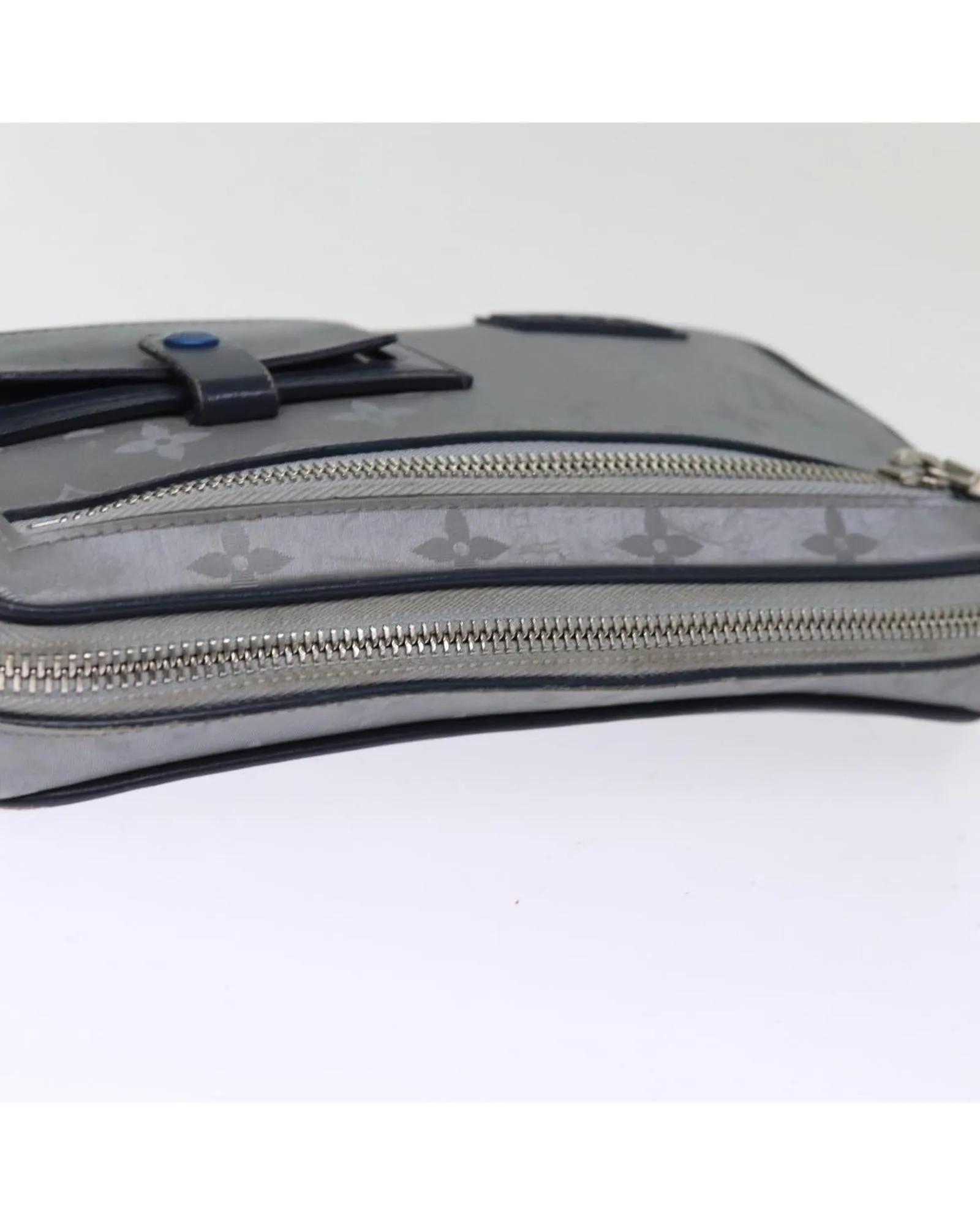 Nylon Monogram Clutch Bag with Silver Hardware