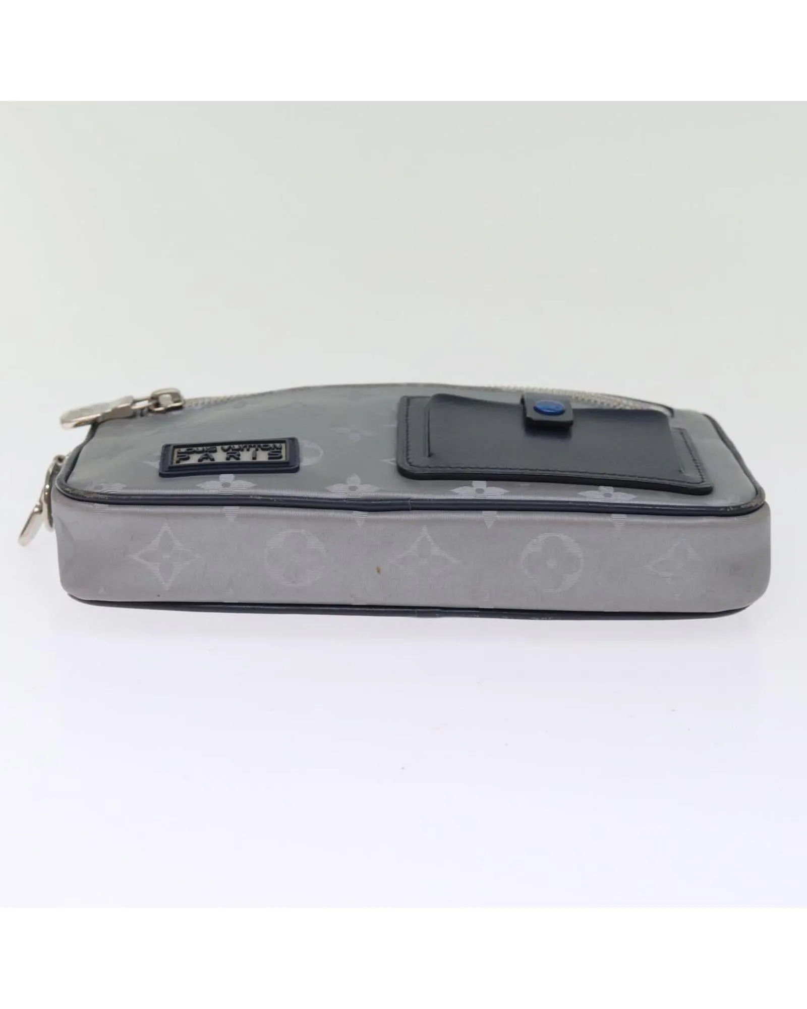 Nylon Monogram Clutch Bag with Silver Hardware