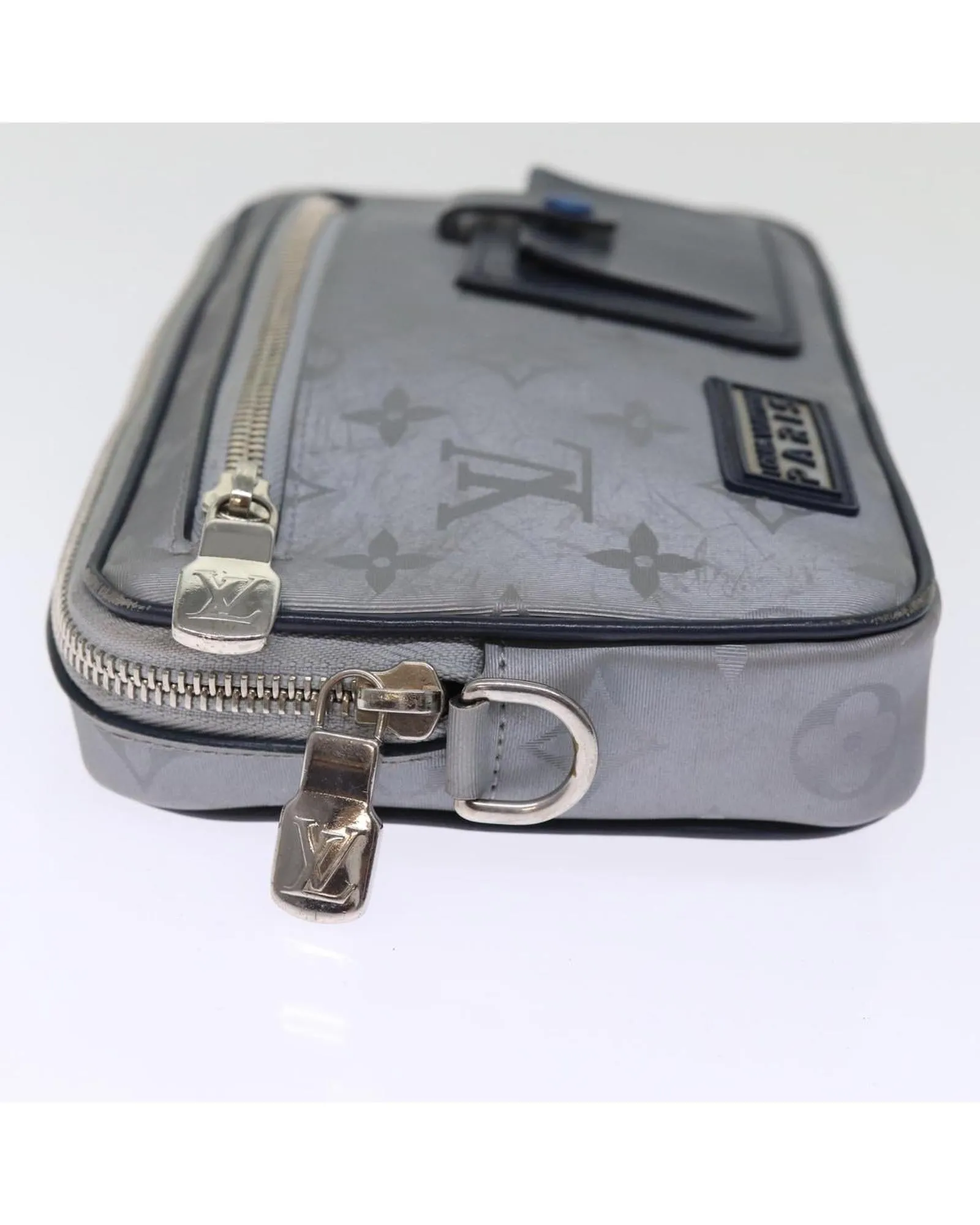 Nylon Monogram Clutch Bag with Silver Hardware