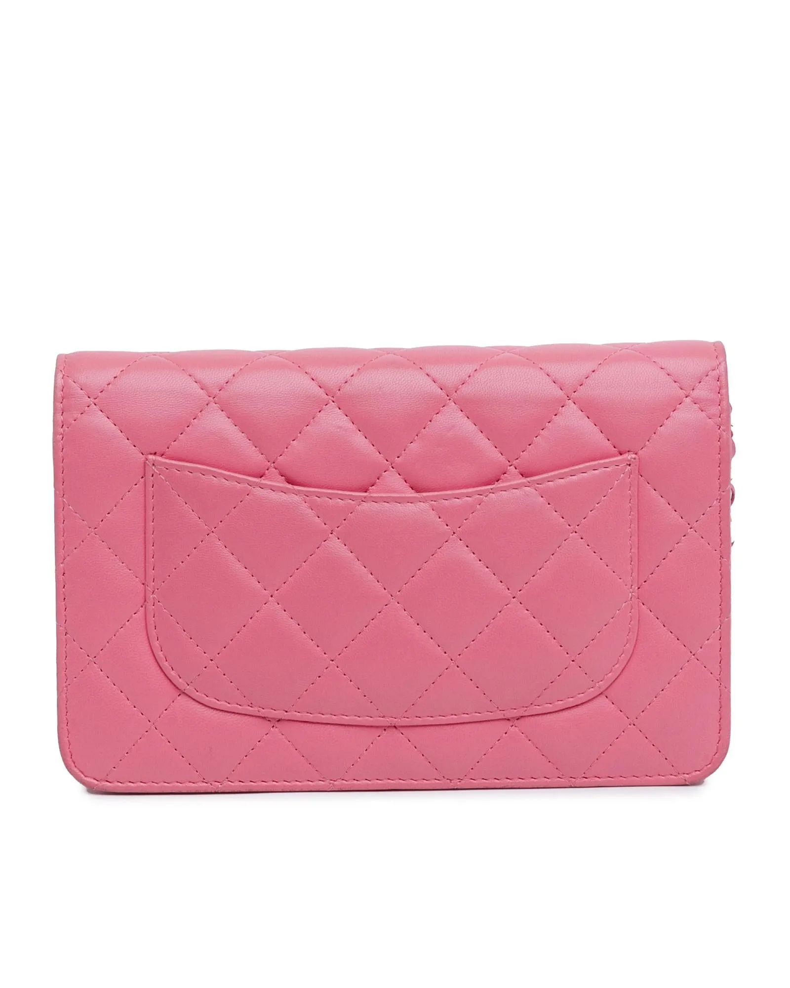 Quilted Lambskin Wallet On Chain with Emoticon Design
