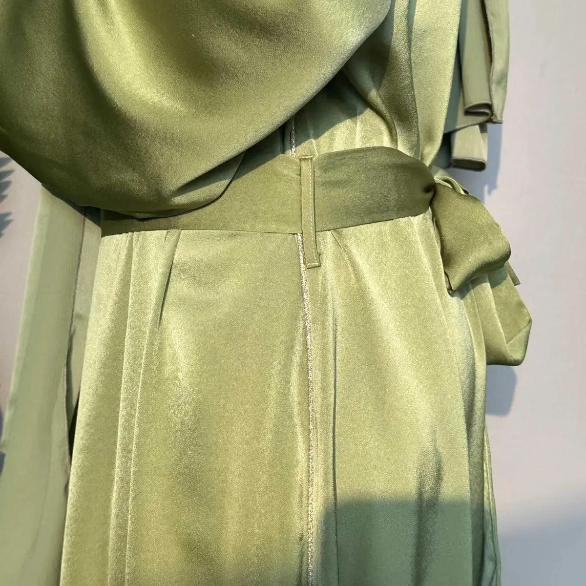 Satin Embroidered Plain Abaya (MA044)