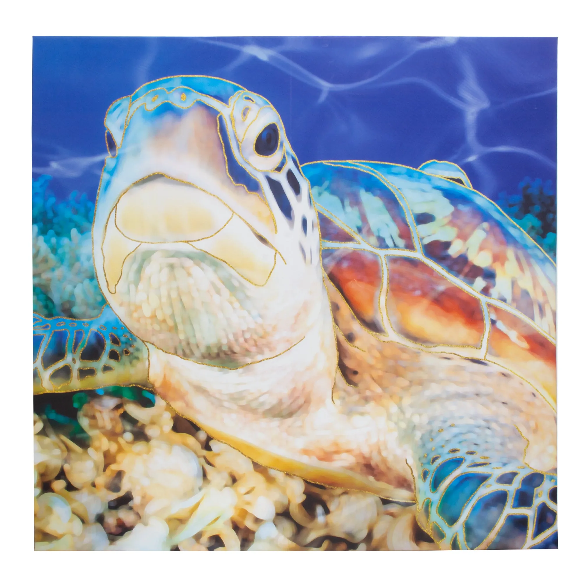 Sea Turtle Outdoor Canvas Art Print - 35x35