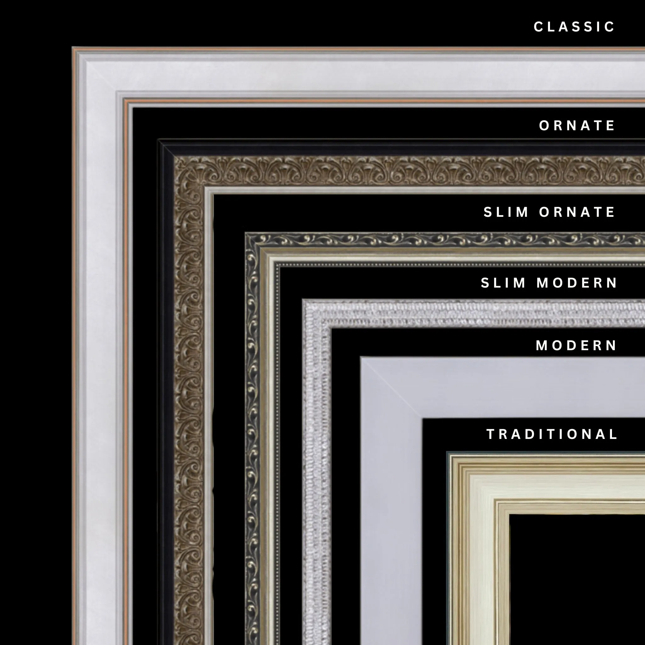 Silver 46x38 Picture Frame Ornate Traditional Classic Antique