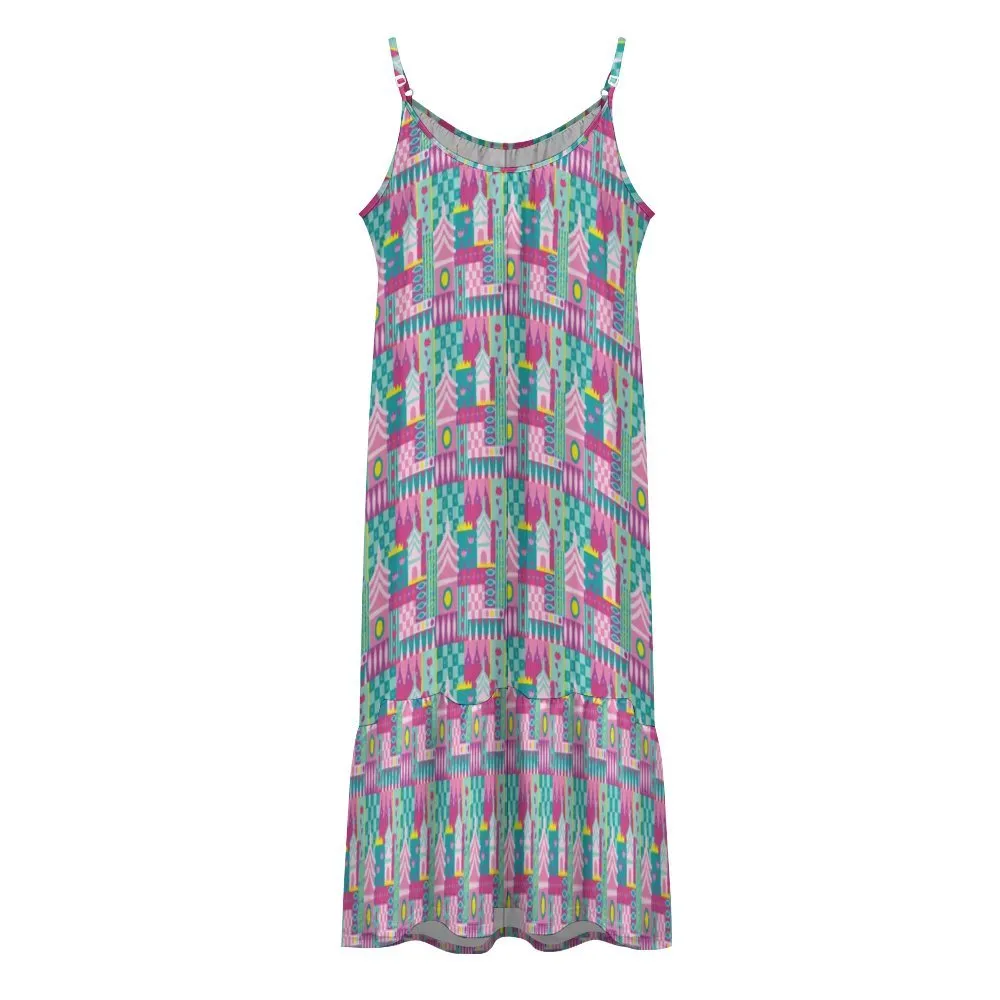 Small World Suspender Sleeveless Dress