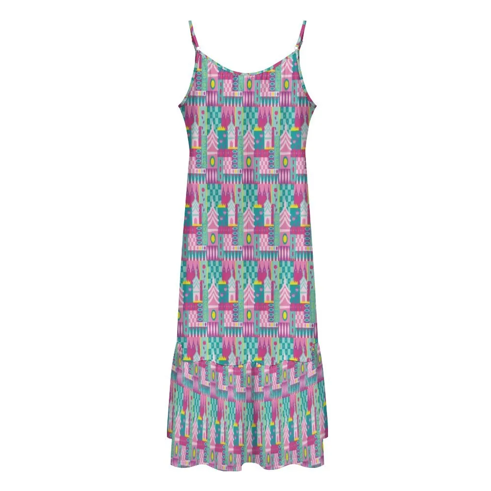 Small World Suspender Sleeveless Dress