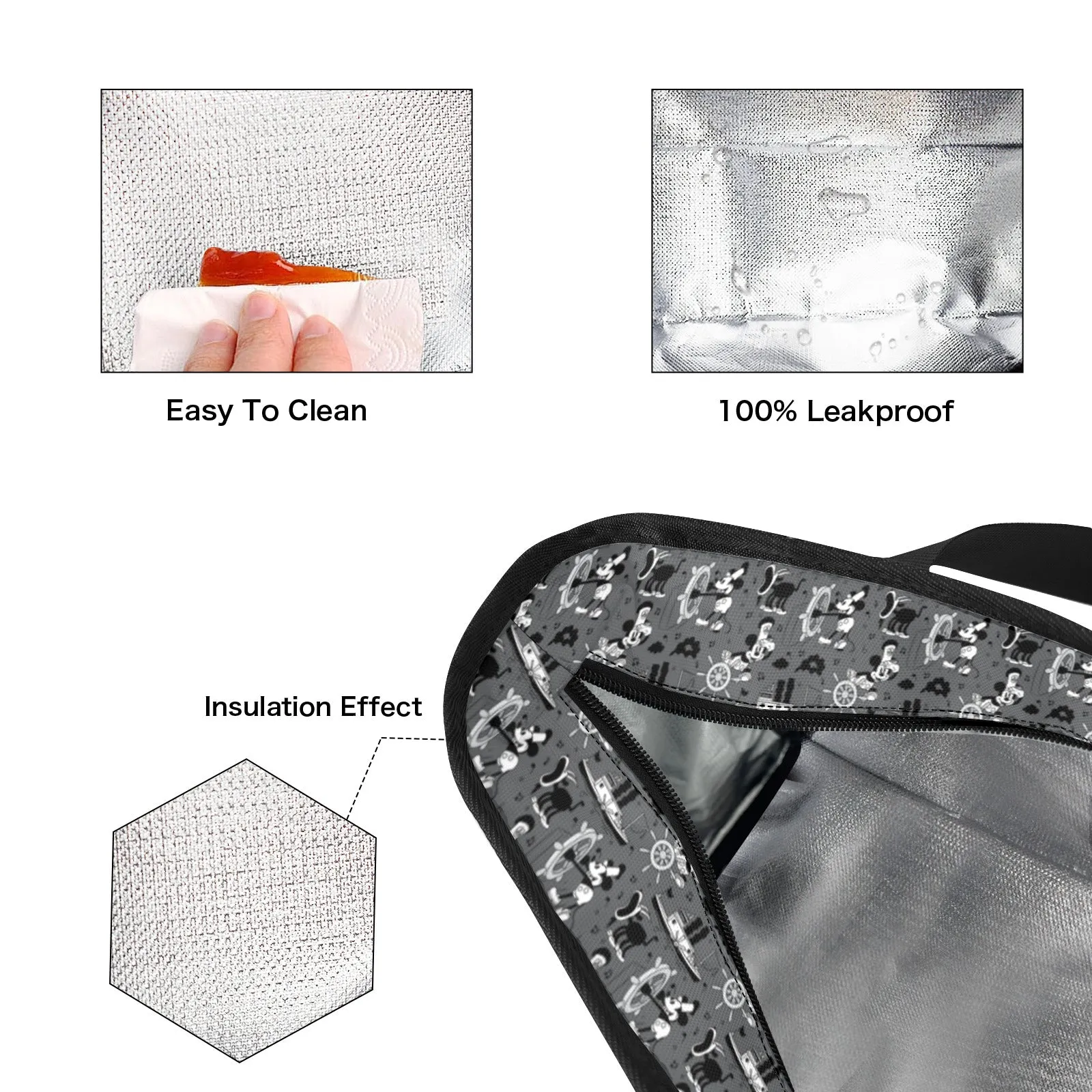Steamboat Mickey Large Capacity Insulated Tote Bag