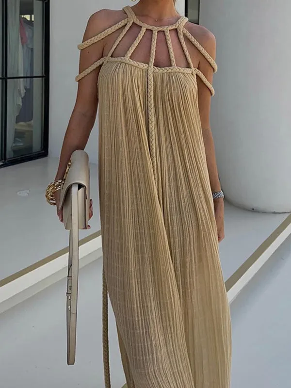 TEEK - Roped Regal Backless Dress