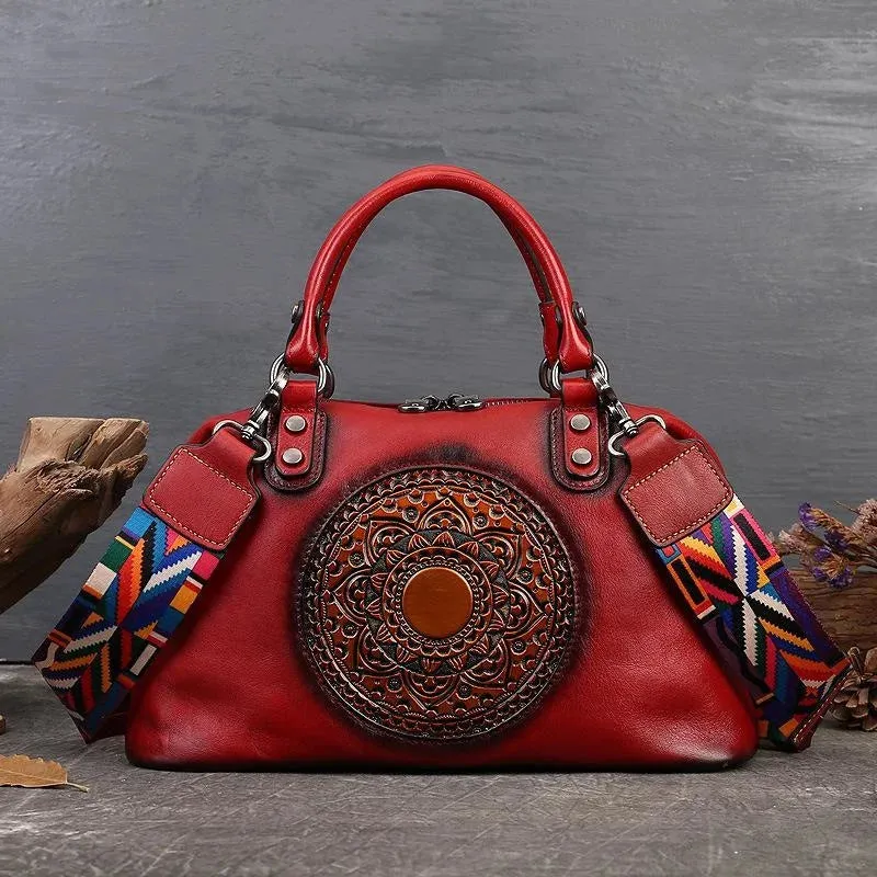 Vintage Totem Genuine Leather Women's Dumpling Bag