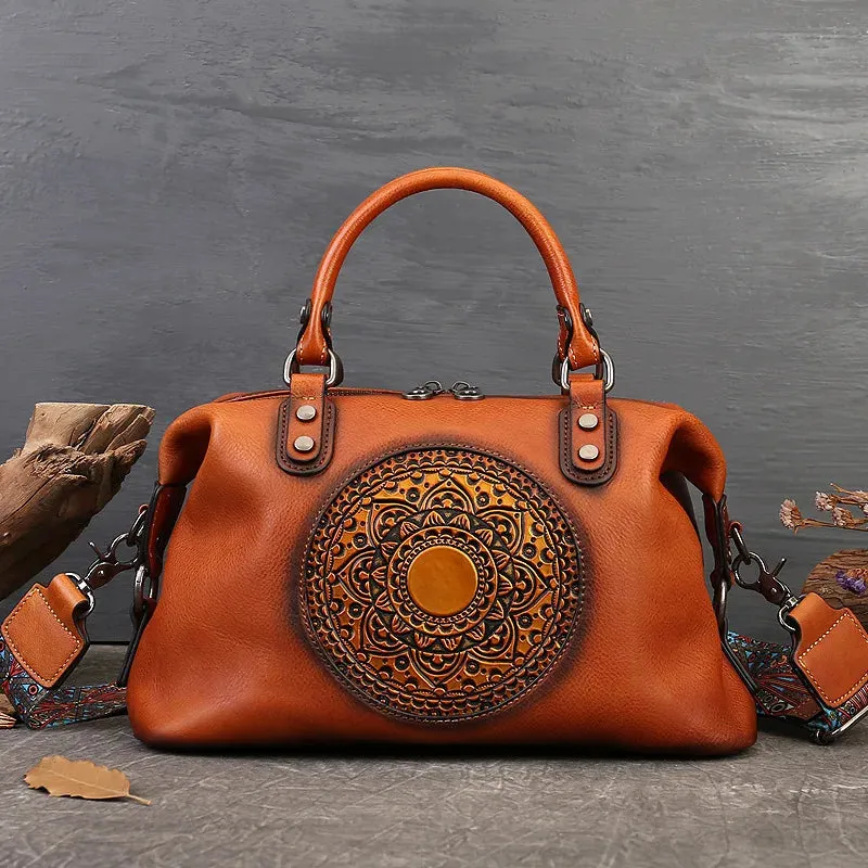 Vintage Totem Genuine Leather Women's Dumpling Bag