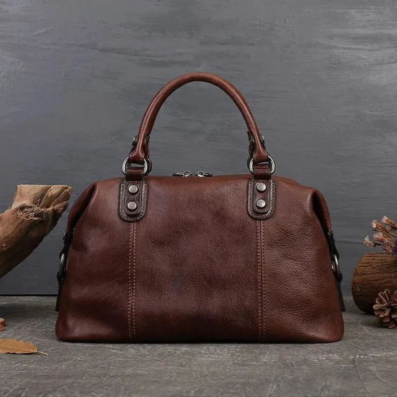 Vintage Totem Genuine Leather Women's Dumpling Bag
