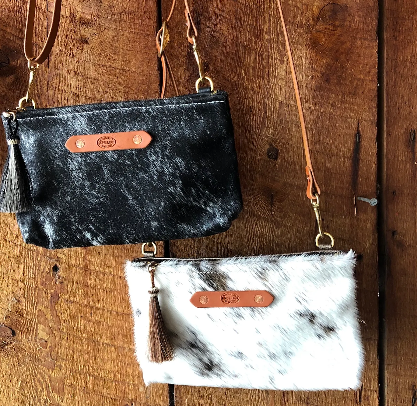 Walnut & Brown Hide Zippy Clutch