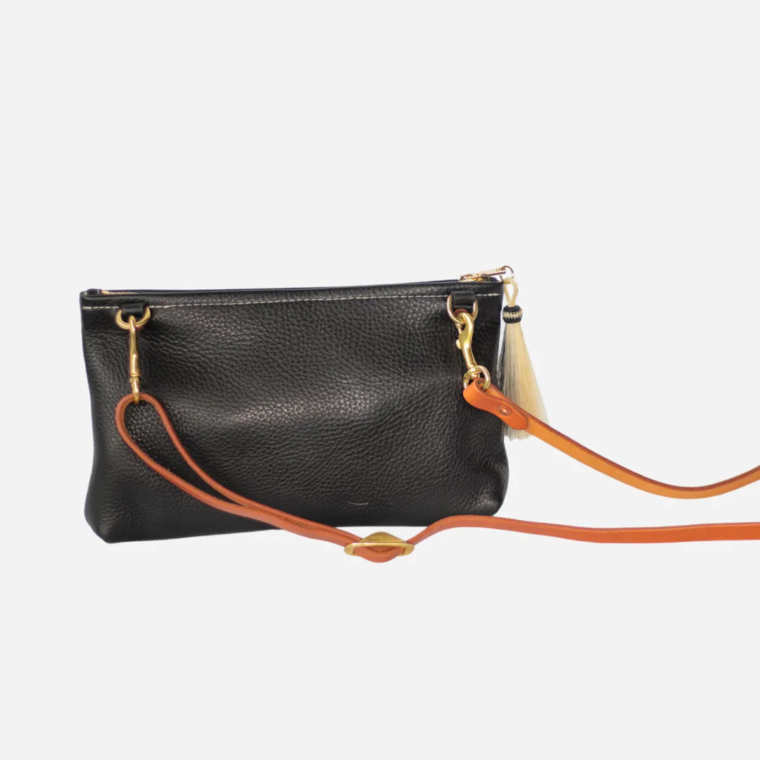 Walnut & Brown Hide Zippy Clutch