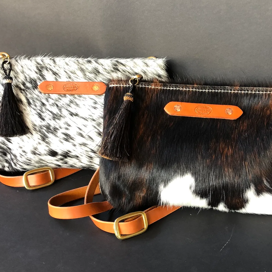 Walnut & Brown Hide Zippy Clutch
