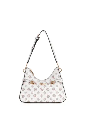 White Logo Loralee Hobo Bag