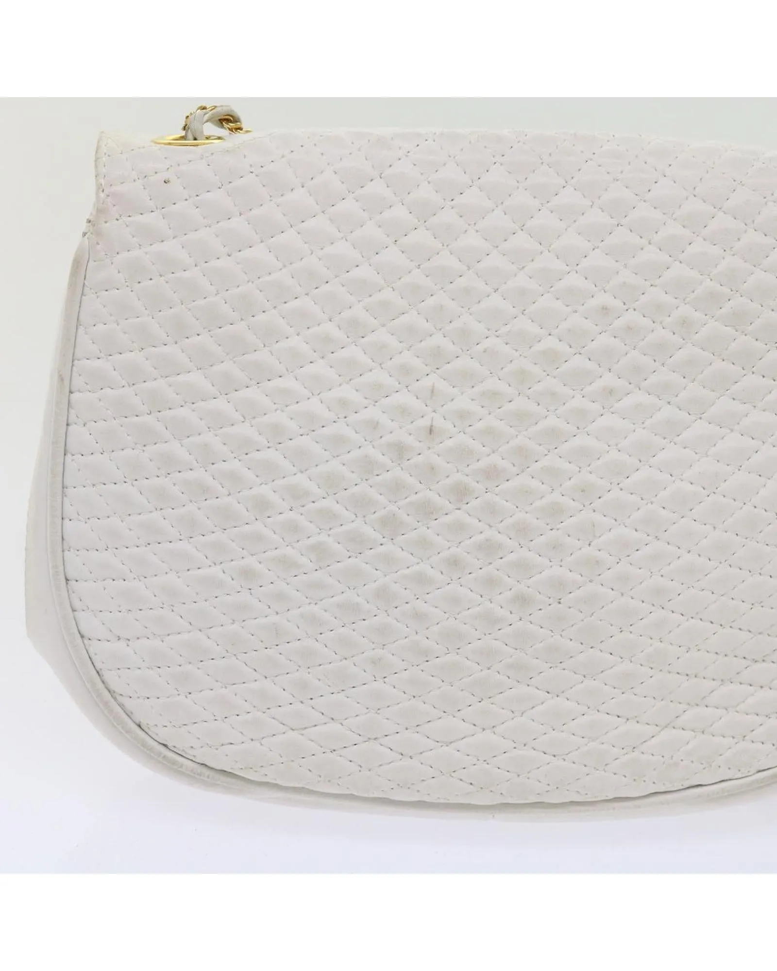 White Quilted Leather Shoulder Bag by Bally - Swiss-made Accessory included