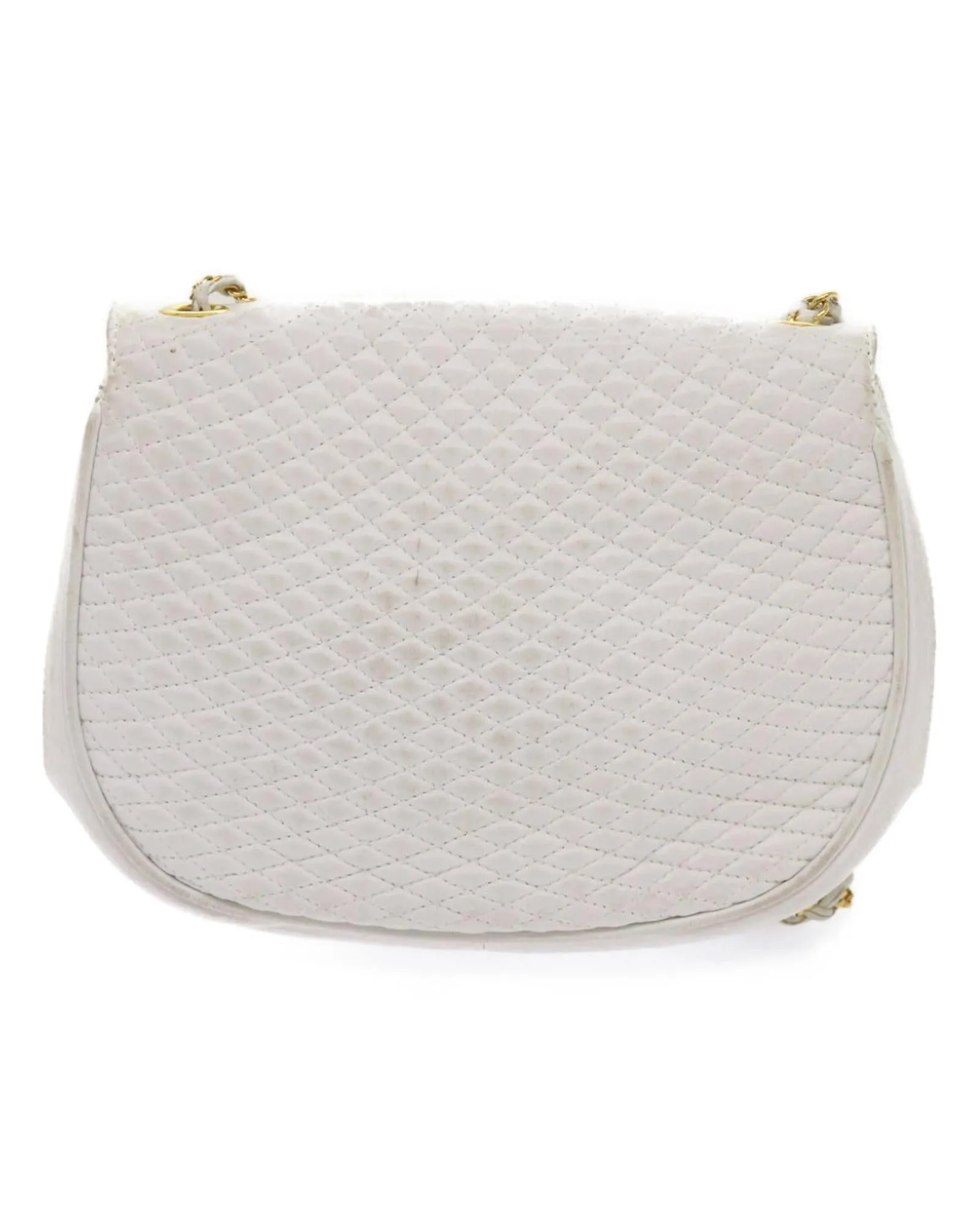 White Quilted Leather Shoulder Bag by Bally - Swiss-made Accessory included