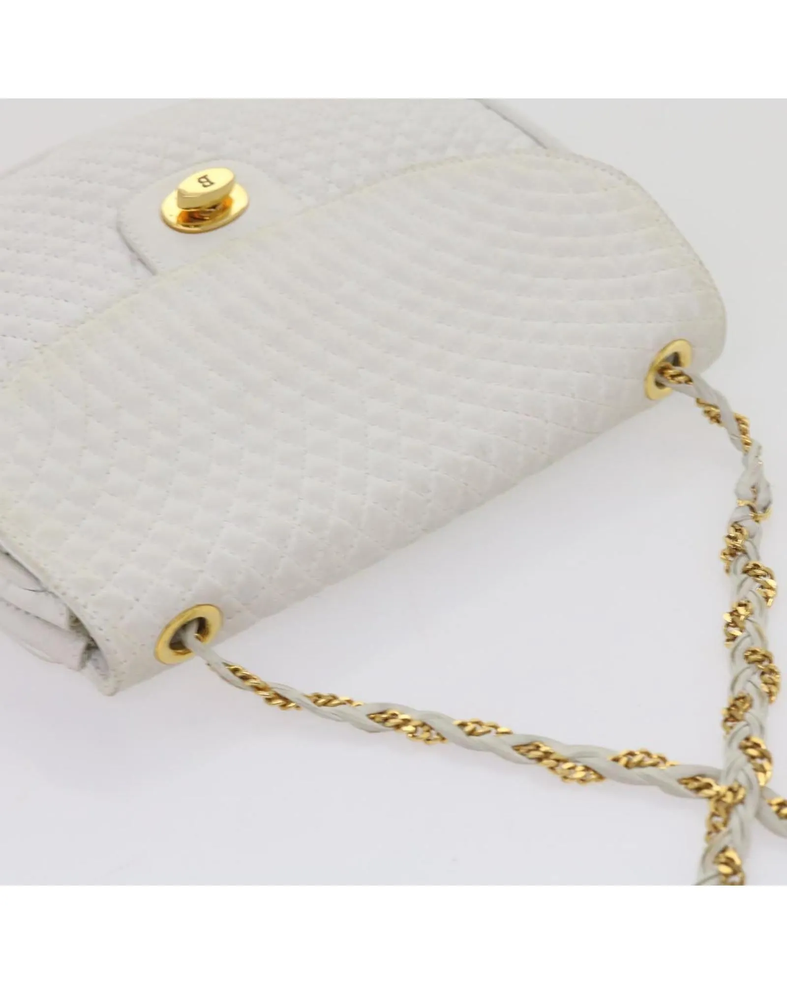 White Quilted Leather Shoulder Bag by Bally - Swiss-made Accessory included