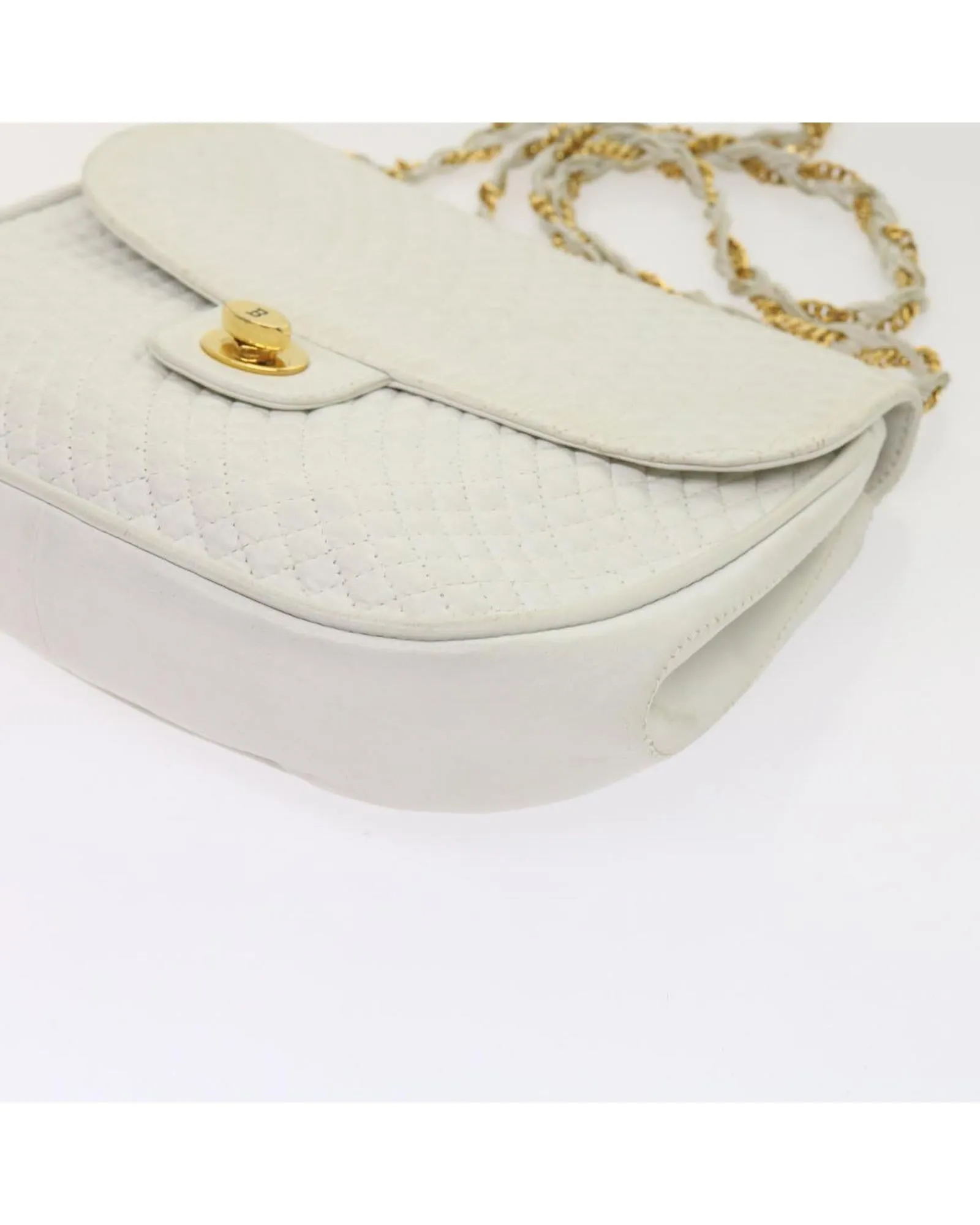White Quilted Leather Shoulder Bag by Bally - Swiss-made Accessory included