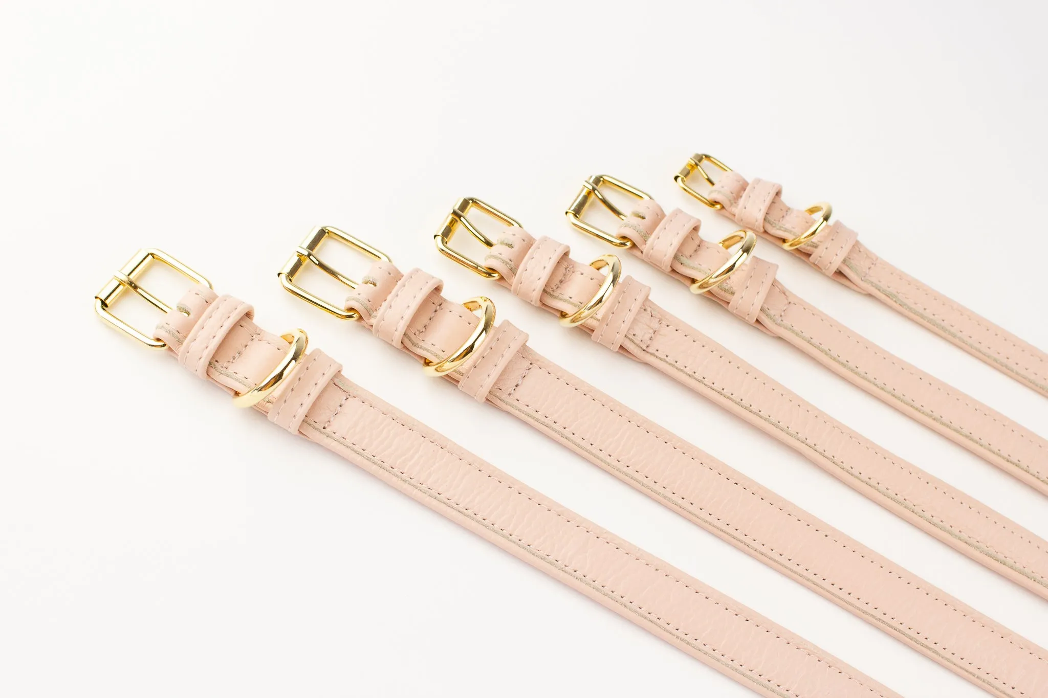 Willow Walks premium leather collar in gold and black