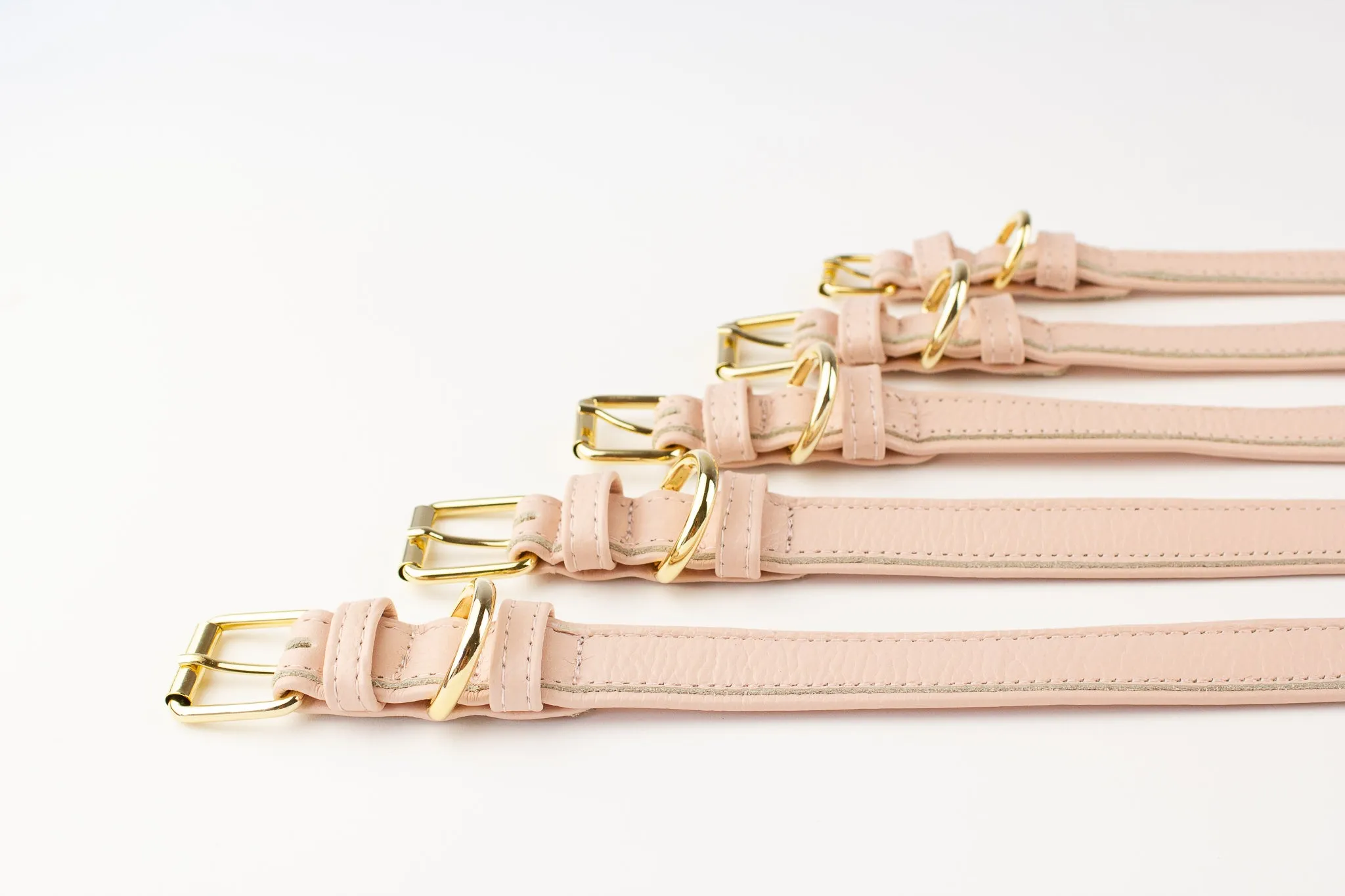 Willow Walks premium leather collar in gold and black